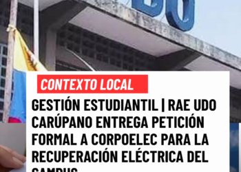 GESTIÓN ESTUDIANTIL | RAE UDO CARÚPANO ENTREGA PETICIÓN FORMAL A CORPOELEC PARA LA RECUPERACIÓN ELÉCTRICA DEL CAMPUS